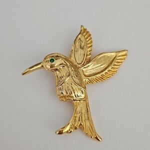 AAi Gold Tone Humming Bird Brooch